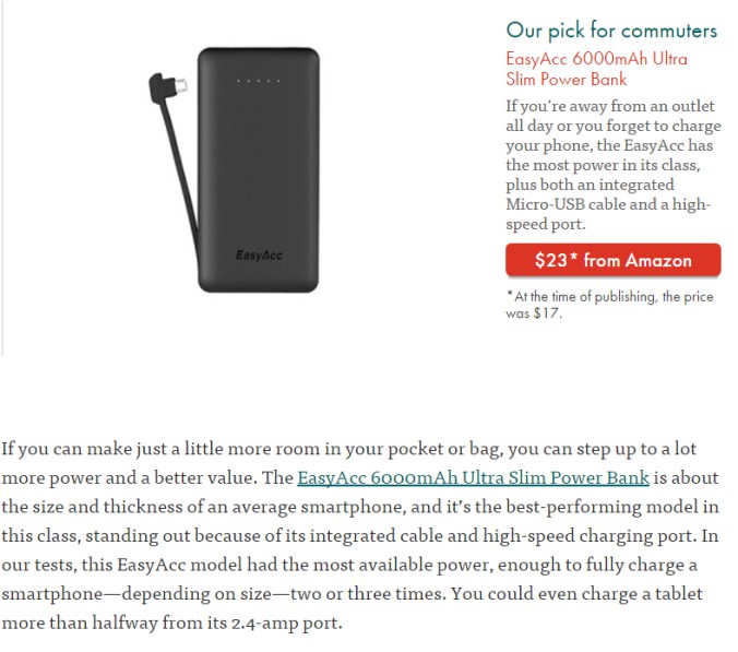 EasyAcc ultra slim 6000mAh power bank