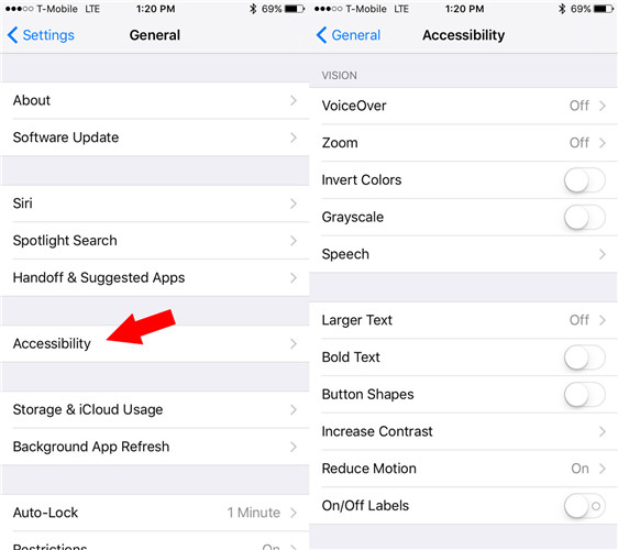 Prune the Accessibility Settings