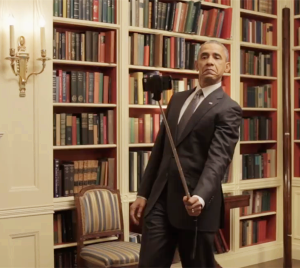 Obama picitures by best selfie stick