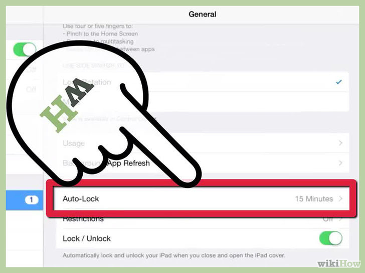 Switch on the auto-lock feature