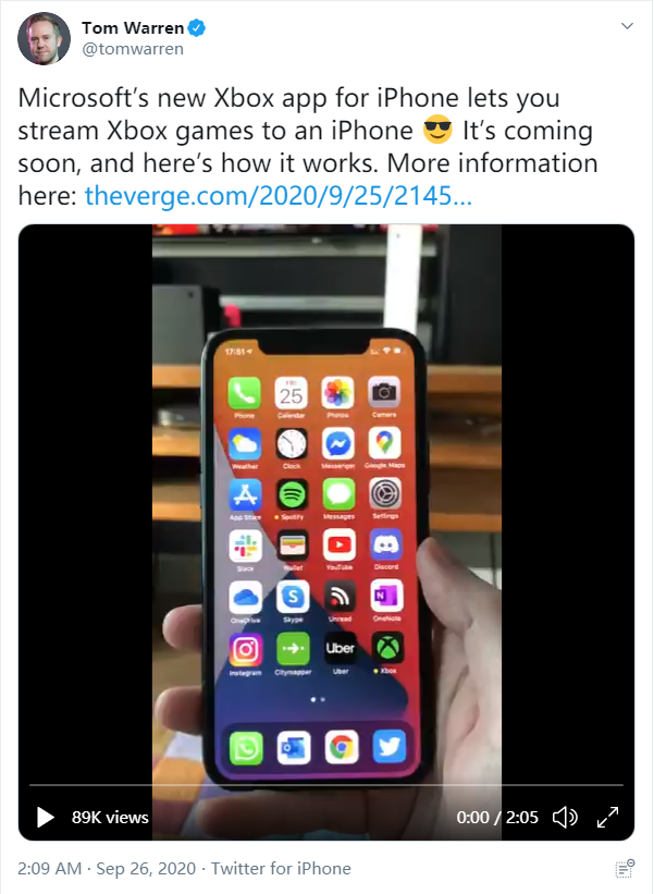 Tom Warren on new Xbox app for iPhone