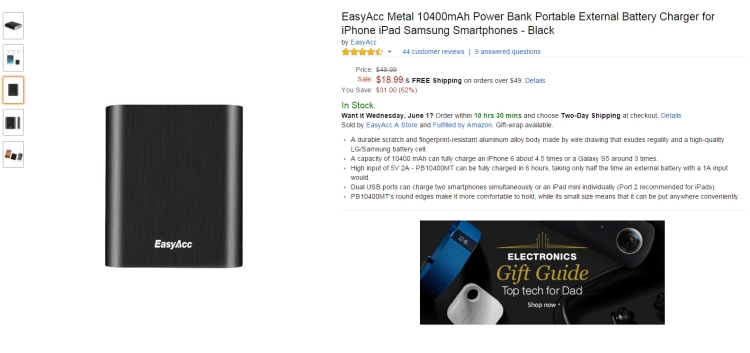 How To Charge EasyAcc Metal Power Bank 10400mAh