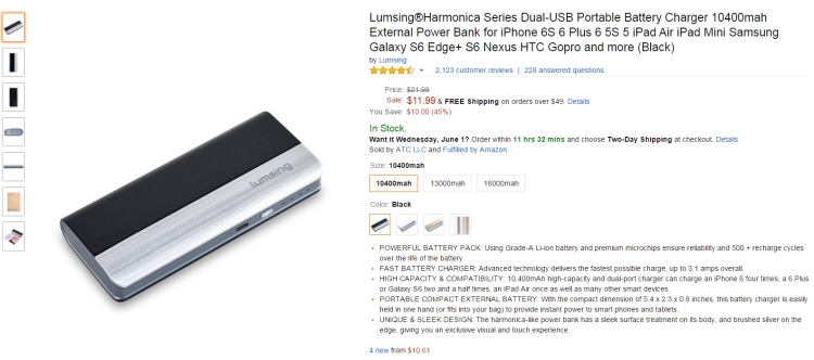 How To Charge Lumsing Portable Battery Charger 10400mah
