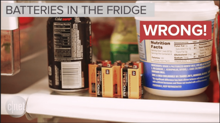 batteries in fridge