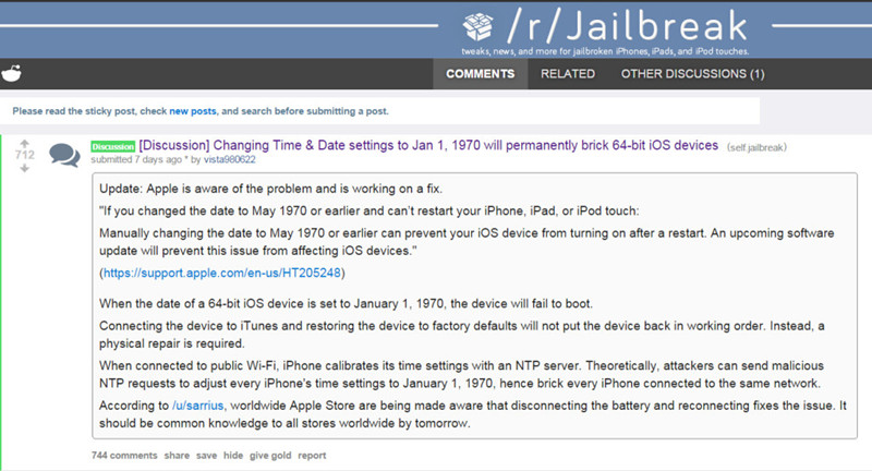 Who found the January 1970 bug