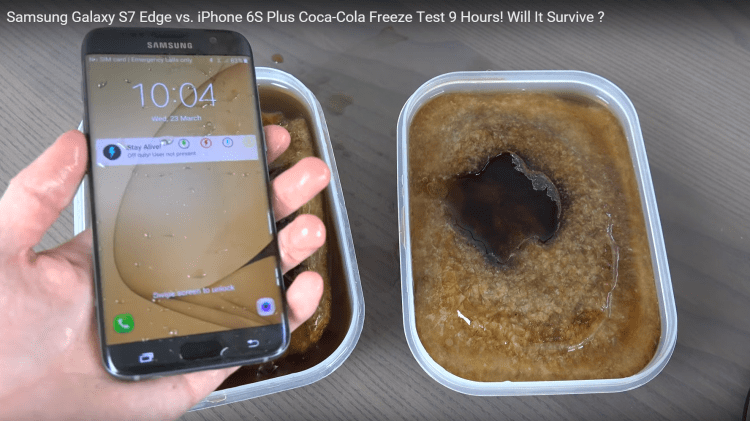 Samsung Galaxy S7 Edge vs. iPhone 6S Plus Coca-Cola Freeze Test