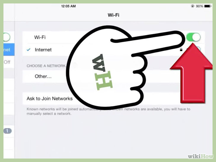 Turn off Wi-Fi and cellular data (iPad + 3G) settings