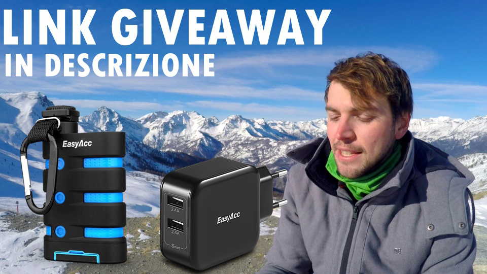 Ski with EasyAcc 9000mAh all-weather outdoor Power Bank.