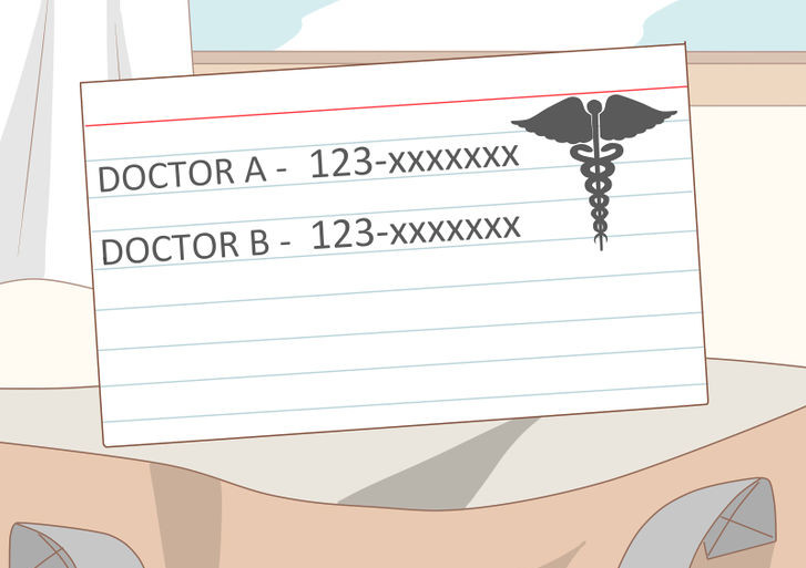 Write the contact information for each of your doctors on an index card.