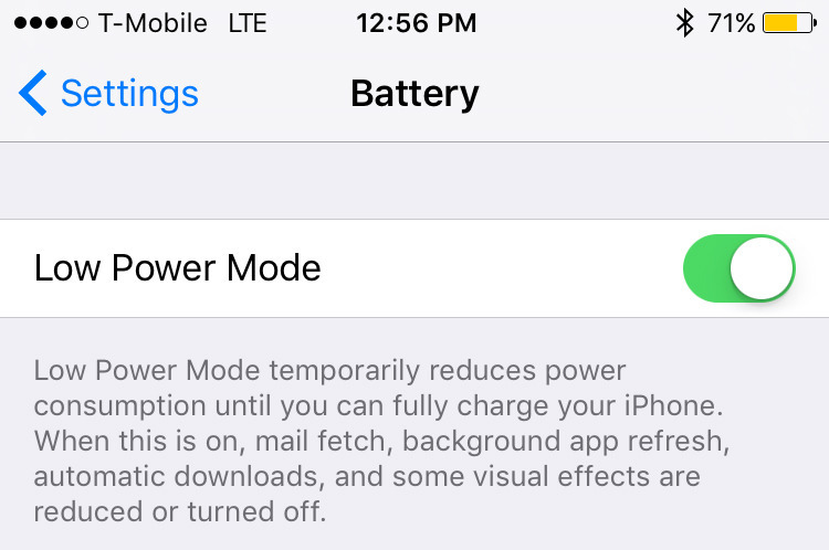 Activate Lower Power Mode